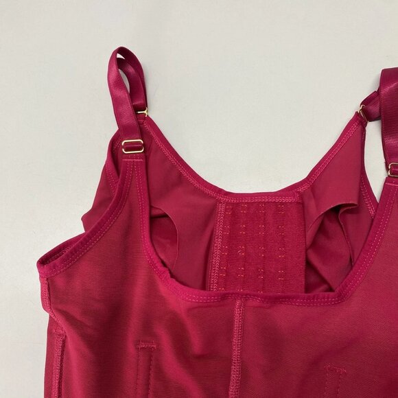 Tributo Women's Velvet Corset Top Red Size S 4017 Thin Strap Vest with Bra - Picture 6 of 15